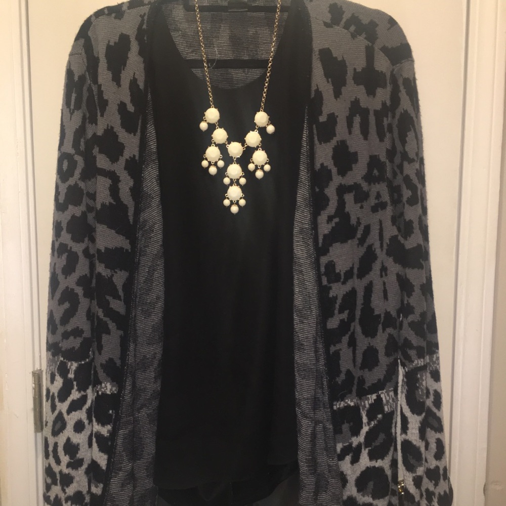 ND Ombré Leopard Print Waterfall Cardigan